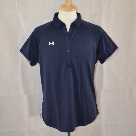 Under Armour Tops - Under Armour Heat Gear Mesh Button Polo XL Navy